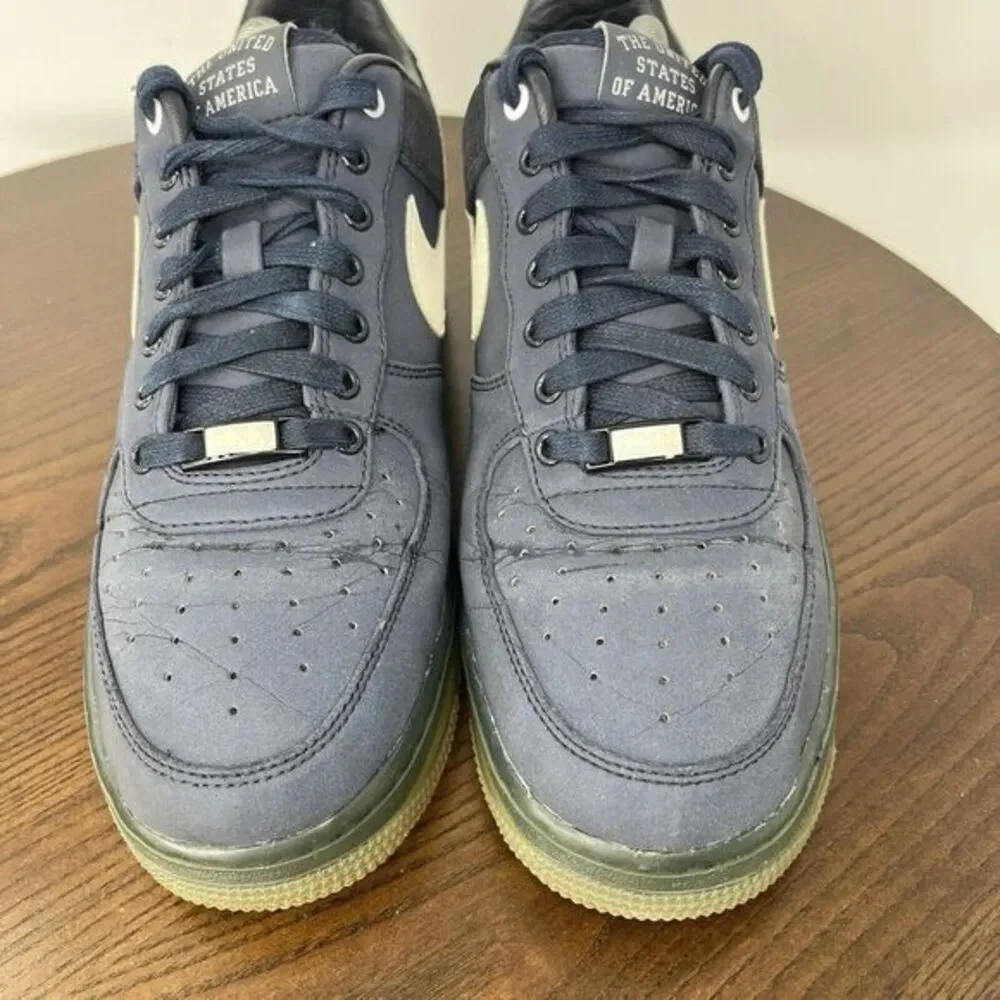 Nike Air Force 1 Shoes Men's Size 8 Blue Leather Low Max Air Sneakers 532252-410